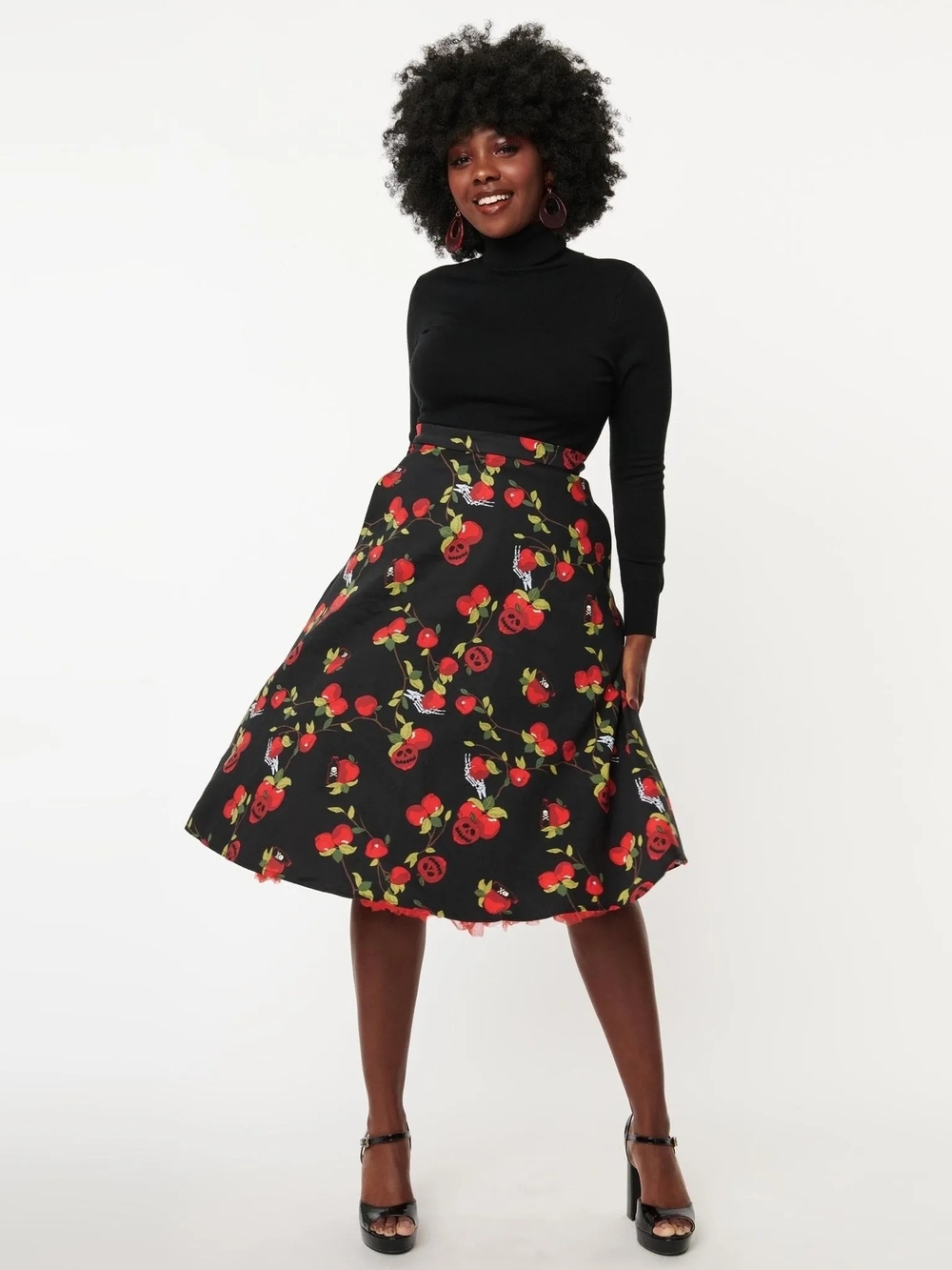 Collectif Unique Vintage Cassie Poison Apple Swing Skirt